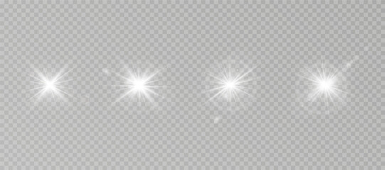Wall Mural - Star-sun light with glowing rays and radiant flashes. A high-quality vector illustration featuring bright gold light particles, glitter effects, and shimmering sunbursts.