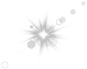 Wall Mural - White star-sun light with glowing rays and radiant flashes. A high-quality vector illustration featuring bright white light particles, glitter effects, and shimmering sunbursts. 