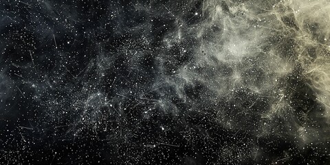 Wall Mural - pale luminescent dots form dancing constellations on misty texture.