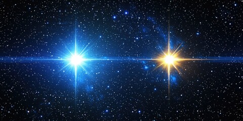 Wall Mural - two stars blinking toward each other across galaxies.