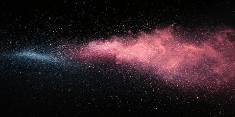 Wall Mural - wandering particles emit faint light trails of mint and rose.