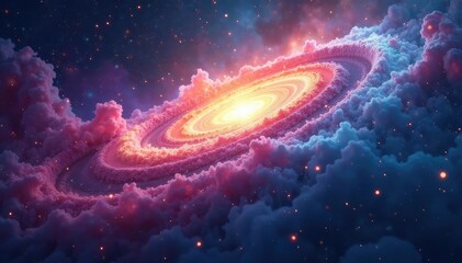 Wall Mural - Abstract swirling nebula, cosmic dust and gas , fantasy, abstract, fluid