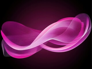 Wall Mural - abstract magenta wave flowing on dark background digital art graphic design element modern style wal