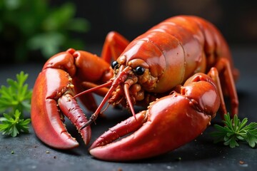 Wall Mural - Freshly caught Maine lobster, claws intact, ready to cook , texture, summer, white background