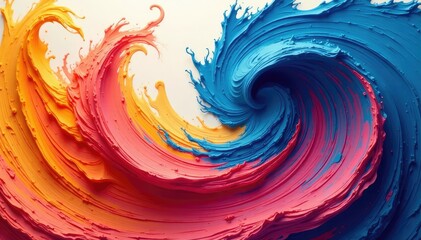 Poster - abstract paint swirl, vibrant colors and textures, fantasy, aesthetic