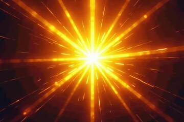 Wall Mural - Bright yellow starburst, radiating light, abstract background , bright, celestial