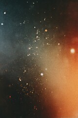 Wall Mural - abstract space dust background texture with orange and blue gradient and bokeh effect macro shot