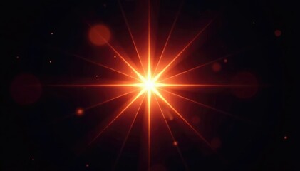 Wall Mural - Bright starburst light effect, isolated on black background Perfect for overlays and design elements , design, sparkle, black background