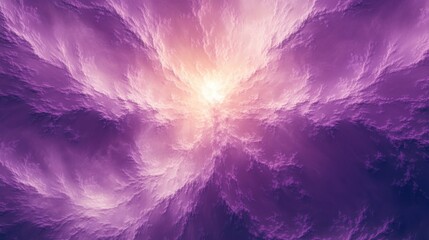 Wall Mural - abstract purple cloudscape radiating light from center aerial view digital art creation