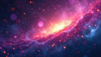 Wall Mural - ethereal glowing particles swirl in a mystical, vibrant nebula perfect for fantasy backgrounds , pur