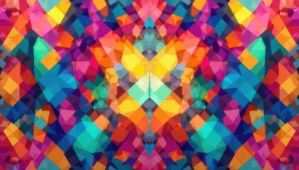 Wall Mural - Abstract colorful geometric shapes forming a repeating pattern, vibrant and modern design , texture, colorful background, pattern design