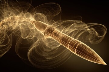 Canvas Print - abstract bullet firing with energy trails digital art illustration on dark background