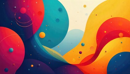 Wall Mural - Abstract shapes in vibrant, contrasting colors create a dynamic composition Perfect for design backgrounds or modern art projects , abstract art, mobile, desktop