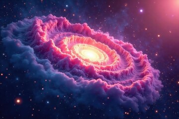 Wall Mural - Abstract swirling nebula, cosmic dust and gas textures, whirlpool, energy