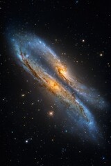 Wall Mural - antennae galaxies collision in deep space view from earth observation science astronomy