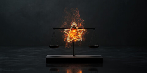 Wall Mural - balancing science policy and ethics in nuclear energy a thought-provoking visual representation