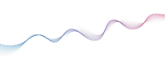Leinwandbilder - Flowing Dot Wave halftone gradient pattern on transparent background	
