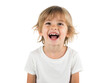 © DesignAxen - Adorable happy child laughing wide with joyful expression and a bright smile on white background