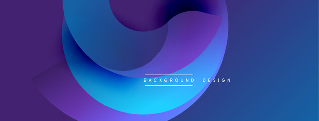 Fototapete - Abstract fluid shapes, vibrant blue purple gradients. Modern background design, smooth curves, dynamic composition.