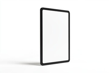 Wall Mural - Tablet with blank white screen isolated on white background for showcasing apps, websites, and digital content.