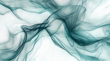 Poster - Abstract teal smoke wave design.