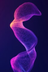 Wall Mural - abstract wireframe wave formation on dark background, digital art, 3d render, modern design, futuris
