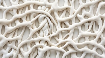 Aufkleber - Abstract white clay texture with intricate network pattern, resembling veins or roots.