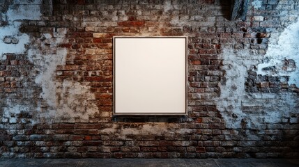 Poster - Blank billboard on a grunge brick wall.
