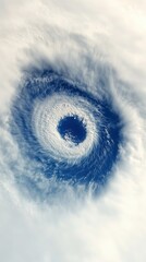 Wall Mural - Aerial View of a Powerful Hurricane Swirling Above the Ocean Waters from Space Satellite Perspective