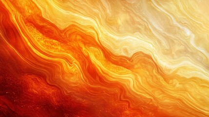Aufkleber - Abstract fiery orange and yellow swirls, fluid marble texture background.