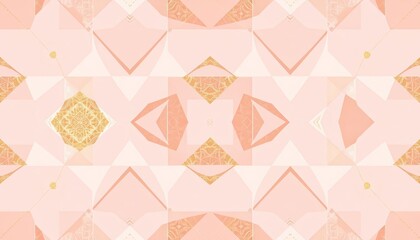 Wall Mural - subtle gold, blush pink & white retro geometric patterns seamless vector designs ideal for backgroun