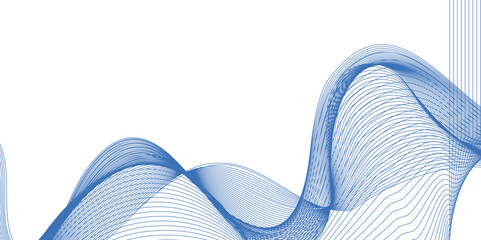 Wall Mural - abstract blue wave business curve line.