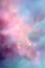 Wall Mural - dreamy nebula background with pastel colors and sparkling stars digital art illustration