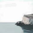 © Shehroo Time - Coastal Minimalist Scene with Rocky Outcrop and Calm Sea