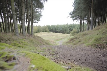 Wall Mural - forest valley pathway