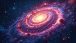 © Thaned - Stunning spiral galaxy swirling in deep space, vibrant colors and cosmic dust , beautiful, galactic, telescope