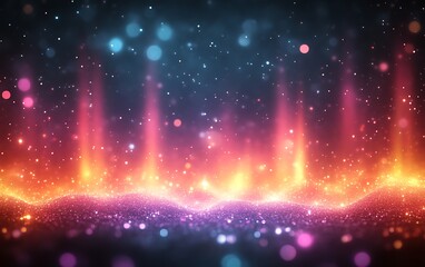 Wall Mural - Vibrant abstract digital display background with glowing textures.