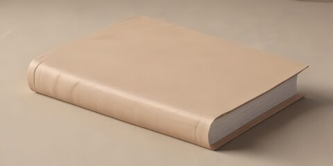 Wall Mural - Beige textured book cover mockup  Ideal for design showcases ,  mockup,  flat lay,  presentation