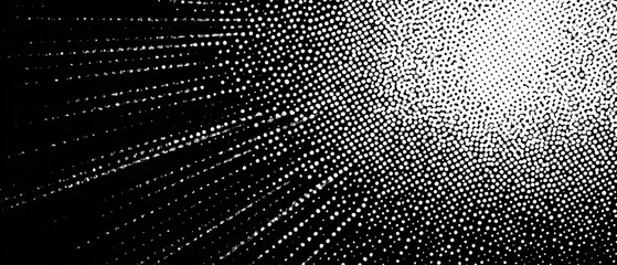 Wall Mural - abstract halftone pattern black and white graphic design element dotted texture background radial bu
