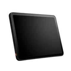 sleek black tablet device showcasing modern digital technology. isolated on a white background.