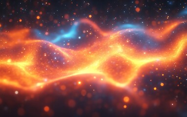 Wall Mural - Abstract cosmic energy waves in deep space.