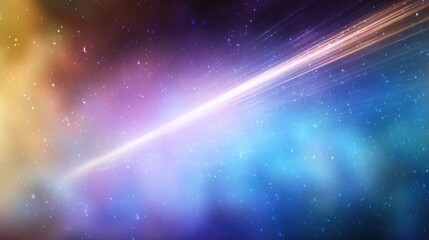Aufkleber - Glowing comet trail with cosmic particles in a vibrant deep space sky, perfect for tech, science or astronomy visuals.