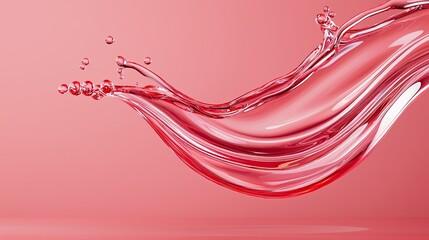 Aufkleber - Rose liquid splashing with droplets on pastel background presentation