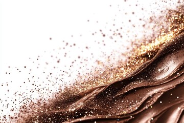 Fototapete - Smooth shimmering bronze texture with sparkling particles and gentle curves during daylight showcasing elegance and luxury in design