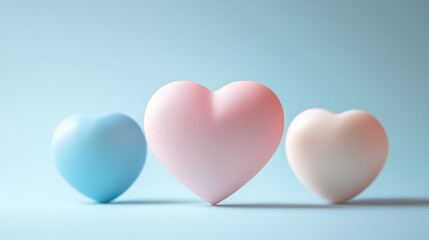 Poster - Colorful heart decoration resting on a textured pastel background, creating a whimsical and artistic atmosphere perfect for celebrations or home decor