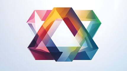 Wall Mural - colorful geometric shapes in a modern design with overlapping patterns, creating a vibrant visual ef