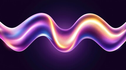 Aufkleber - Abstract wavy shape with gradient colors against a dark backdrop