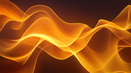 Wall Mural - abstract orange and yellow waves create a mesmerizing flowing design.