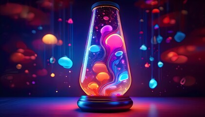 Wall Mural - abstract abstract interior of a glowing lava lamp y2k background