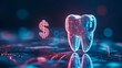 © EFA - Digital Tooth and Dollar Sign in Blue and Red Light